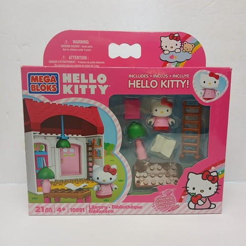 Hello Kitty Mega Bloks 10891 Library & 2 Hello Kitty Minifigures NEW SEALED - Picture 2 of 9