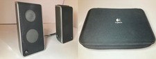 Logitech S-0155A Portable USB Multimedia Computer Speakers w/ Case Tested Works