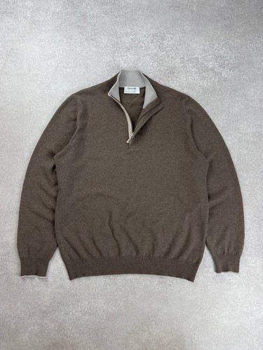 Gran Sasso Wool / Cashmere Zip Knit Sweater Size 52 - 第 1/15 張圖片