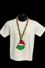 The Grinch Christmas Holiday Oversized Chain Necklace - Bold Pendant 3D Printed