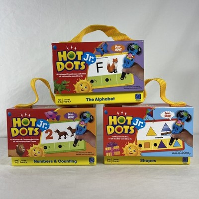 Set of 3 Hot Dots - Alphabet Numbers Counting Shapes- In the Box - 2 Brand New