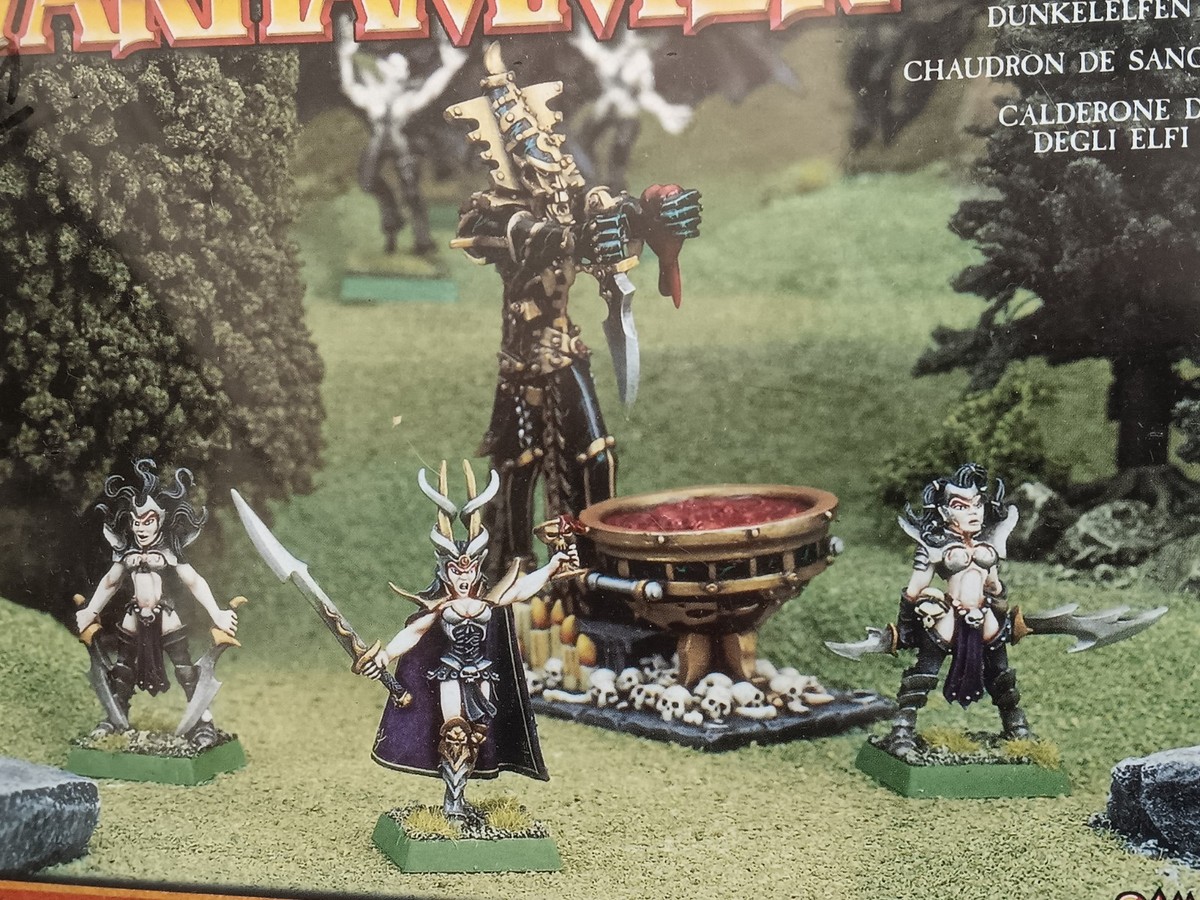 Warhammer Dark Elves ミニチュアセット Warhammer Dark Elf Black Guard Sealed NIB OOP Metal Pewter