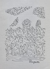 René Magritte, La Forêt, Gravure originale signée dans la planche, 1964