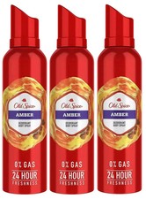 Old Spice Amber Deodorant Body Spray 24 Hour Fresh Perfume No Gas 140ML Set Of 3