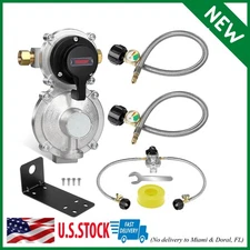 2-Stage Automatic Changeover LP Propane Gas Regulator with Two 18" RV Pigtail Pr