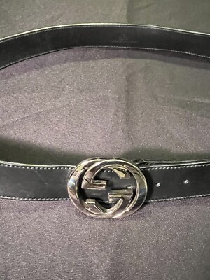 Authentic - Gucci (Large GG) Belt Wide Black Leather Women main image 2