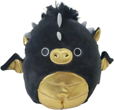 Squishmallows Collection Fantasy Squad Luxmen the Dragon Black & Gold 7.5'' NWT