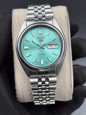 SEIKO５SPORTS 　ジャンク品 SEIKO 5 AUTOMATIC SNXS 7S26 DAY/DATE 21 J BLUE+SKY BLUE DIAL JAPAN