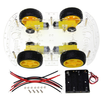 4WD 2WD Robot Smart Car Chassis Kits Speed Encoder 65x26mm Tire for Arduino