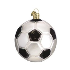 Soccer Ball Blown Glass Christmas Ornament by Old World Christmas