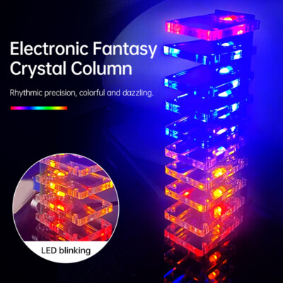 DIY Music Spectrum Welding Practice Kit Crystal Pole Audio Display Sound Control