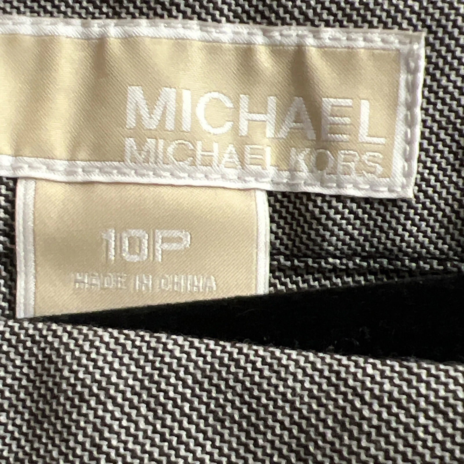 NUOVO! Pantaloni eleganti Michael Kors donna Gramercy Fit grigi taglia 10 10P nuovi con etichette