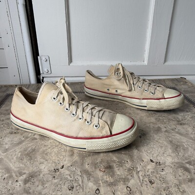 Vintage 1970s Converse Low Tops White Chucks Sneakers Made in USA Mens sz 