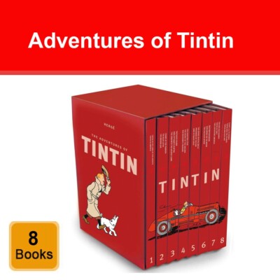 The Adventures of Tintin 8 Books Set Collection Box Set Hardback