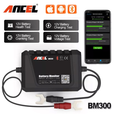 ANCEL BM300 Bluetooth 12V Battery Health Monitor Charging Cranking Tester Tool