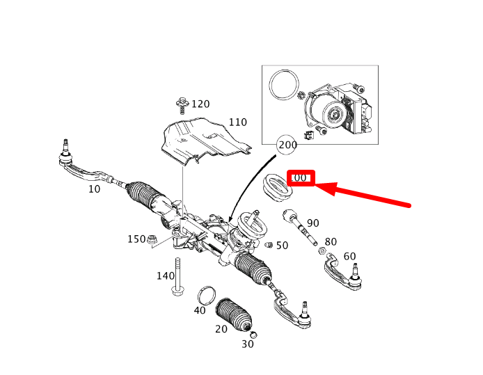 MB CLA C117 Lenkgetriebe Spurstangendichtungsmanschette A2464620096