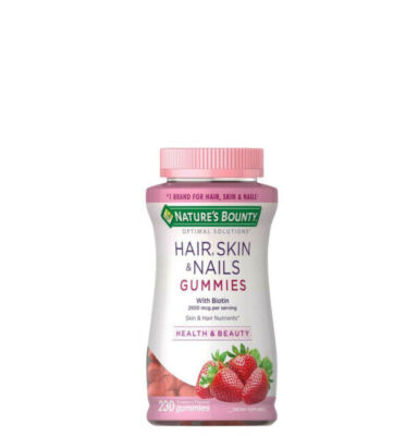 Nature's Bounty Hair, Skin & Nails Vitamins With Biotin - Pack of 230 Strawberry
