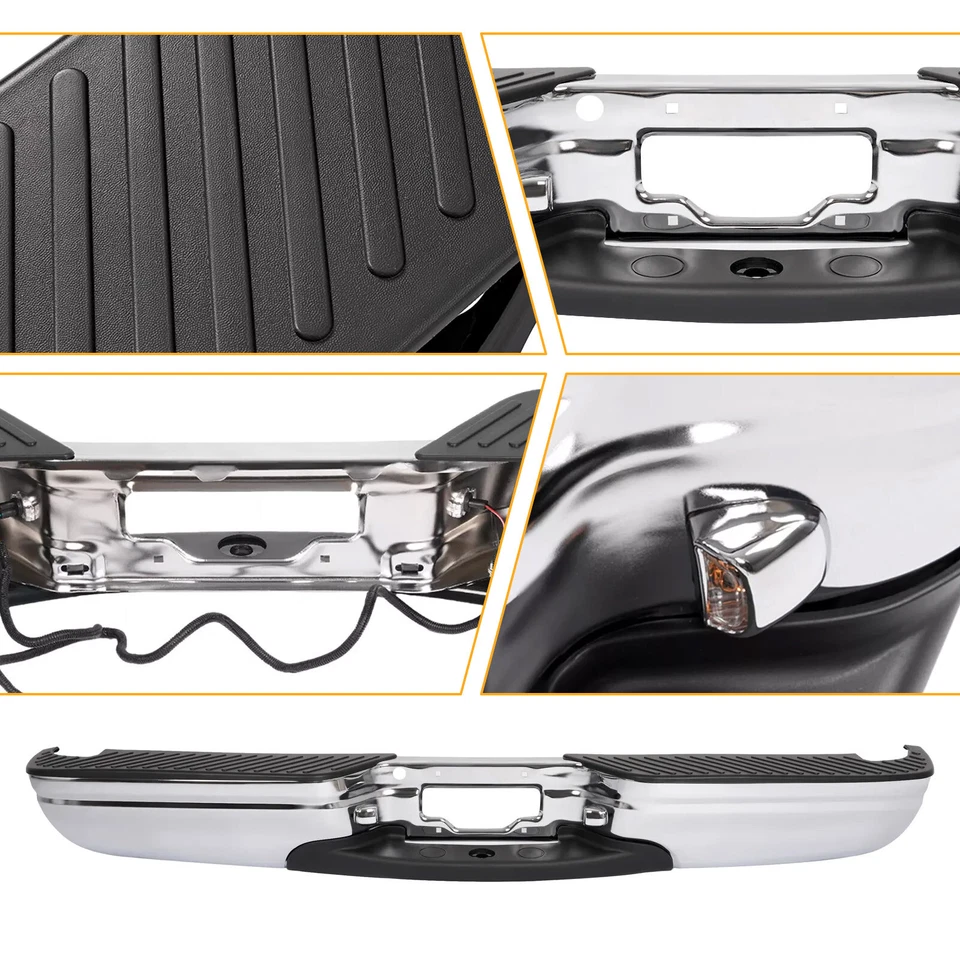 Conjunto de parachoques trasero cromado para Ford F-150 1997-2004/F-250 1997-2003 Foto 4 de 4