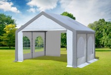 Partyzelt 4x4m Grau Weiß PVC Festzelt Pavillon wasserdicht Profi Modular Event