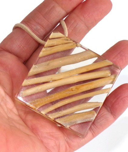 Sobral Natureza Aventureiro Driftwood Inclusion Artist Made Statement Necklace - Picture 6 of 6