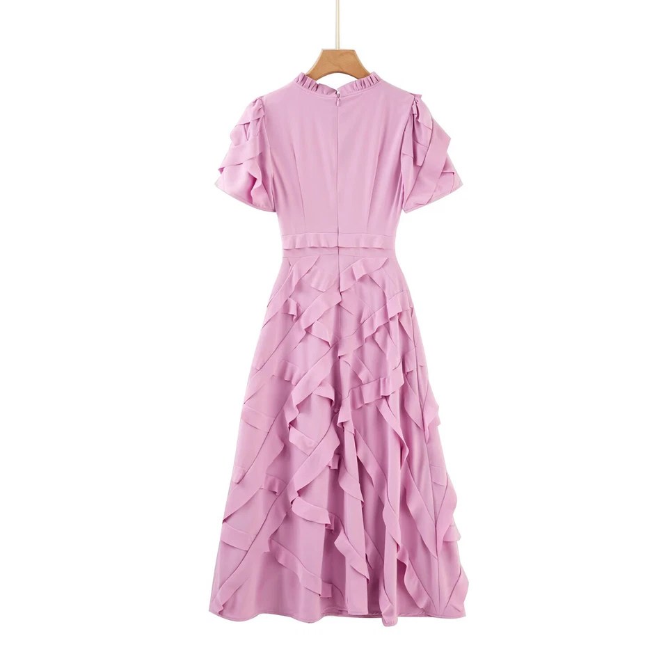 Лето новое платье женщин круглый вырез Slimming подходит короткие рукава выпускного вечера платье - Изображение 3 из 4