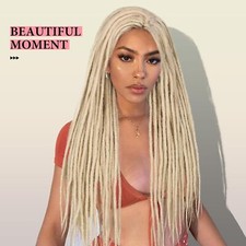 Full Lace Dreadlock Wig with Baby Hair 24 Inch Faux Locs Wig Double Full Lace