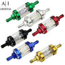 Filtro Benzina Olio 8mm in Vetro e Lega CNC per Moto Cross Dirt Pit Bike Scooter