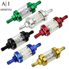 Filtro Benzina Olio 8mm in Vetro e Lega CNC per Moto Cross Dirt Pit Bike Scooter