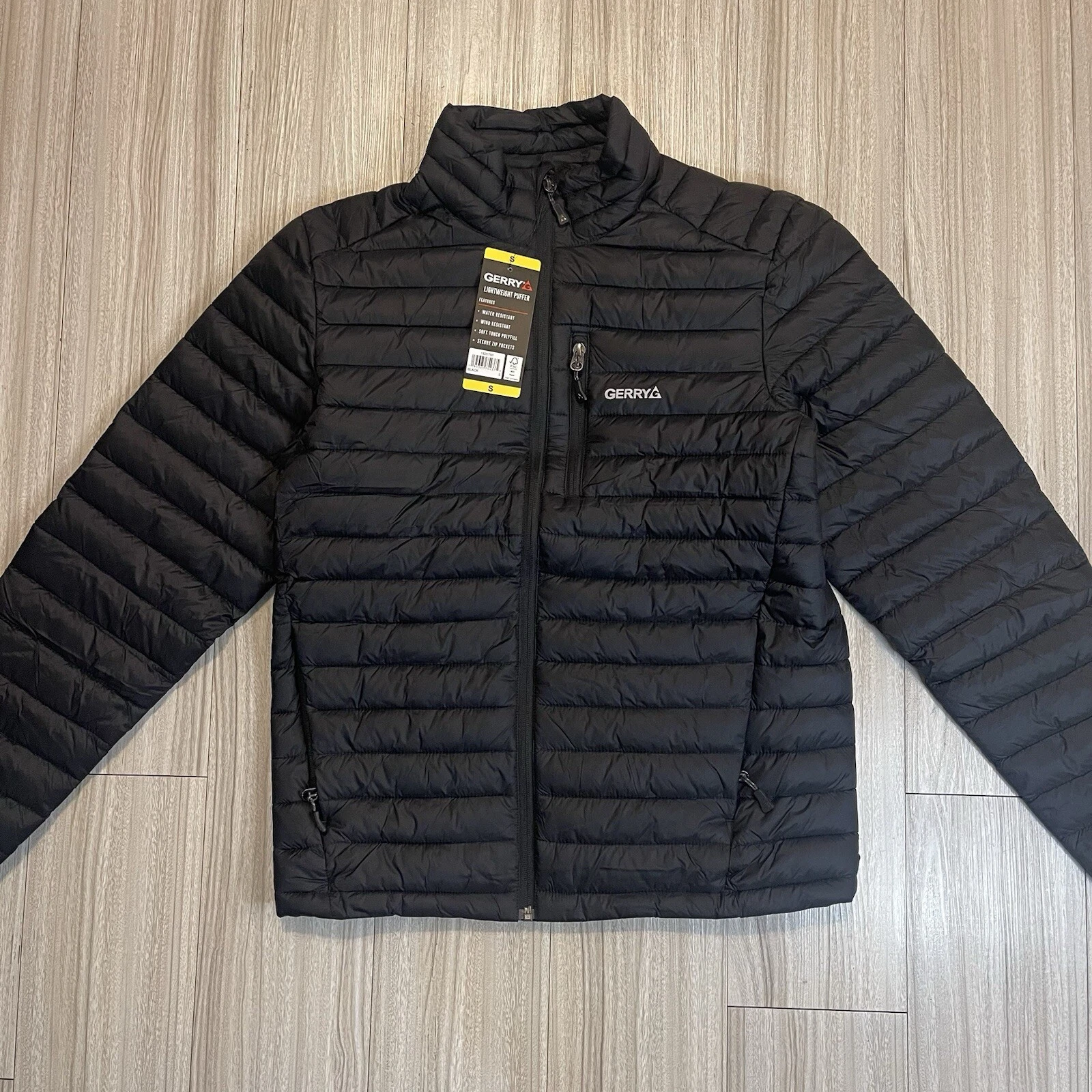 NEW Gerry Men's Lightweight Soft touch water wind resistant Jacket Black Small