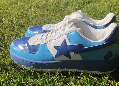 A BATHING APE BAPESTA Size 12 ARGON Chompers Kaws KANYE OG Blue Bape Shoes Y2k - Picture 3 of 12