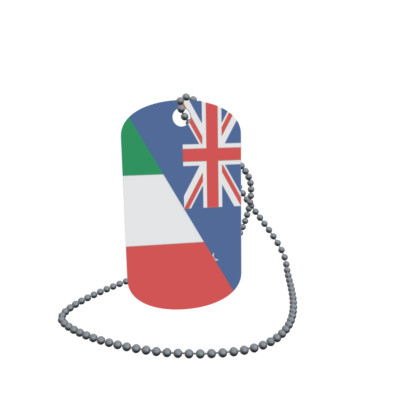 Dog Tag Flag Bunting New Zealand Italy Dog Tag Aluminium 30 x 50mm