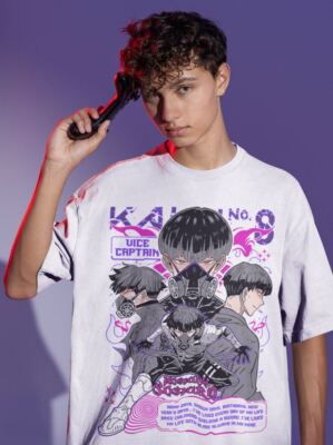 Kaiju no 8 T-shirt Hoshina Gift Manga Best Anime Graphic Tee Black