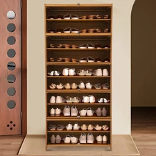 Wooden Shoe Storage Cabinet Shoes Shelf Organizer with Doors Cupboard Unit Rack