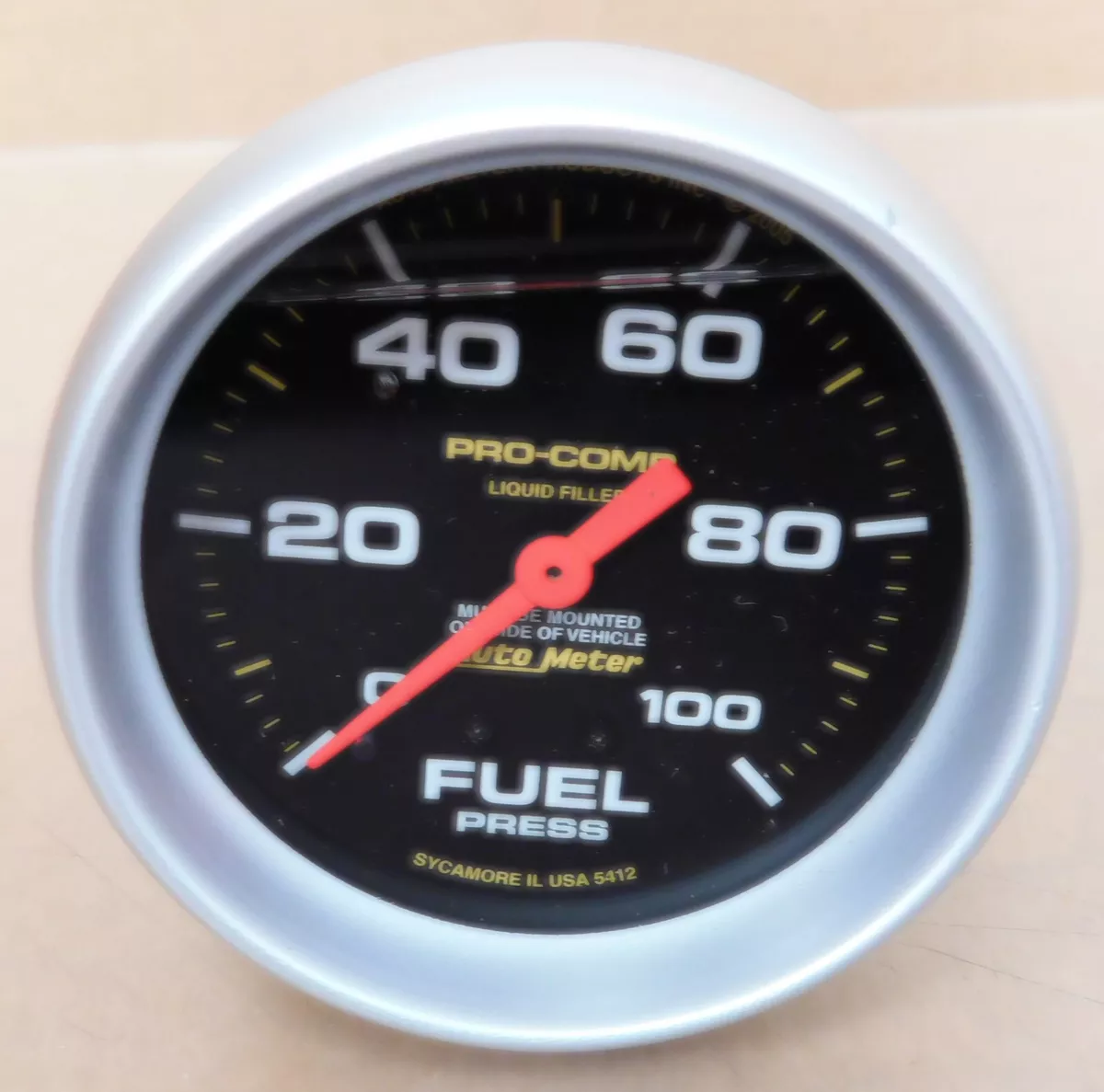 Auto Meter 5412 Pro Comp Fuel Pressure Gauge Line 2 5 8