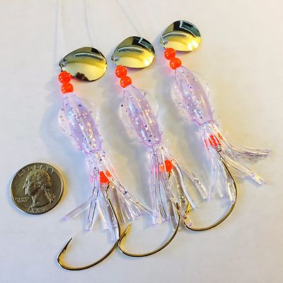 BEST FLUKE FLOUNDER B2 SQUID RIGS LURES MUSTAD ULTRAVIOLET SEA BASS COD SALMON