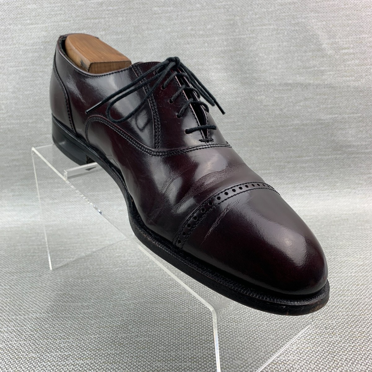 Florsheim Oxford Burgundy Leather Cap Round Toe Brogue Lace 