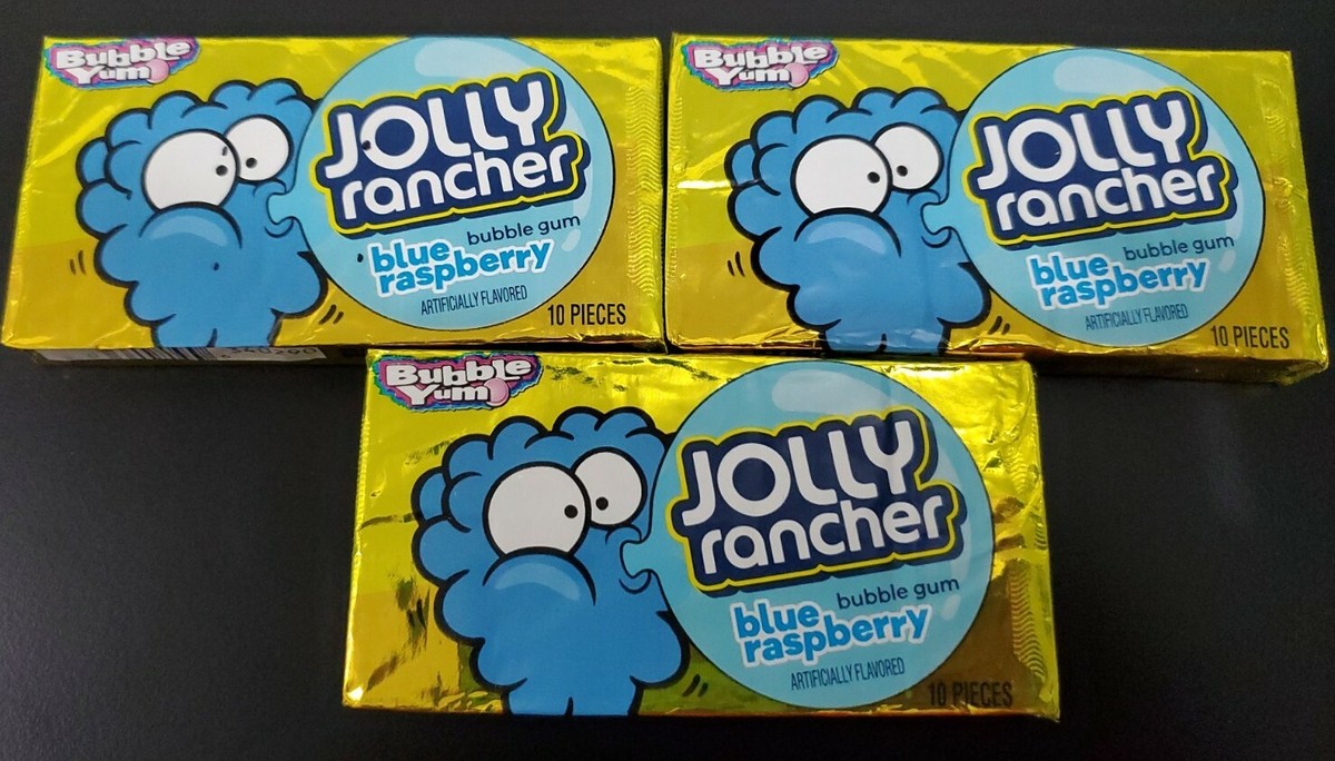 ブルージャム 3x Pack Bubble Yum Jolly Rancher Blue Raspberry Chewing Gum