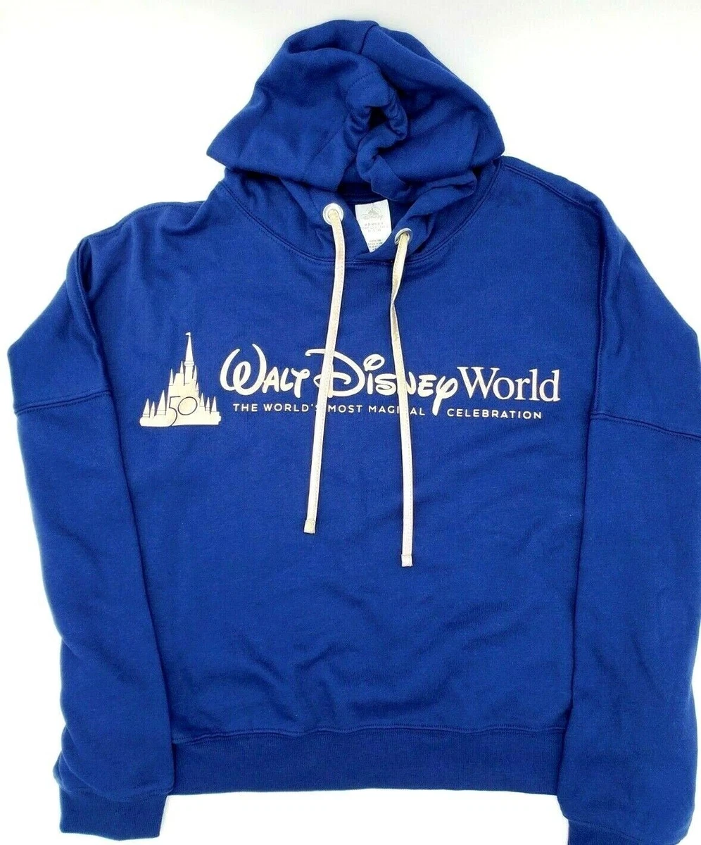 Walt Disney World 50th Anniversary Pullover Blue Hoodie Sweatshirt 2XL New