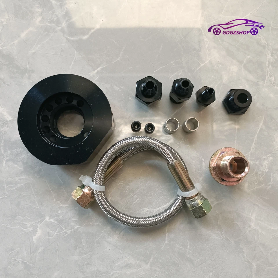 VTEC Head Conversion Kit - LS B18 B20 Aluminum Adapter Plate Sandwich Set Black Foto 3 de 4