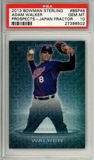 2013 Bowman Sterling Prospects Japan Refractor ADAM WALKER #BSP46 PSA 10 23/25