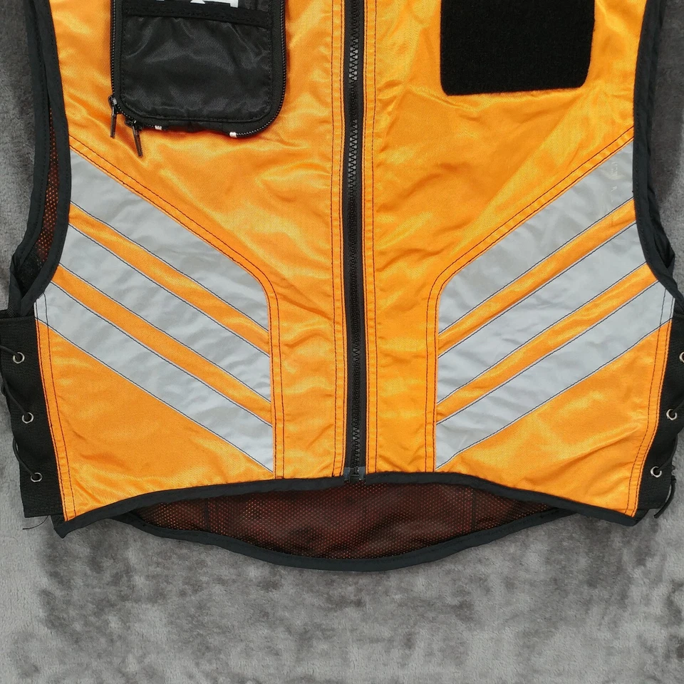 Chaleco de Motocicleta Icon Mil Spec Chaqueta Naranja Reflectante Cremallera Frontal Talla Regular Foto 3 de 4