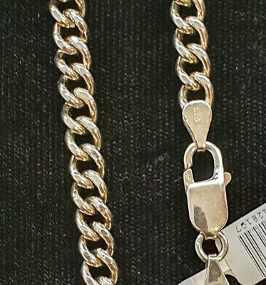 NEW Sterling Silver  Solid  Curb Necklace 55cm  Hallmarked 925