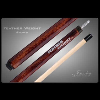 NEW IMPROVED VERSION, Jacoby Feather Weight Break Cue, FREE HARD CASE (Brown)