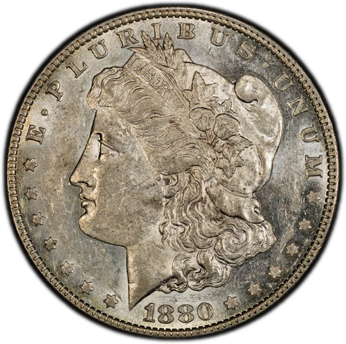 1880-O Morgan Silver Dollar - PCGS GOLD SHIELD AU53 - TONED SEMI-PL BEAUTY!