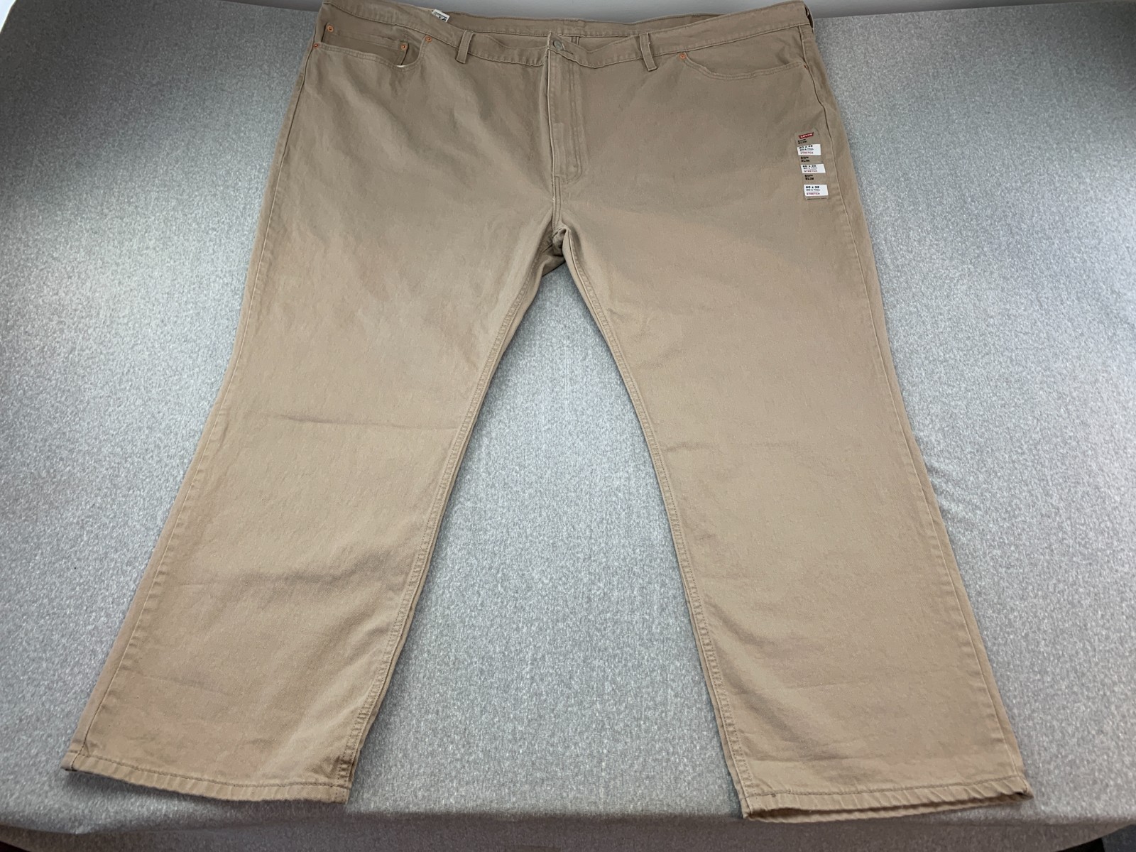 S 60x32 Tan Slim Stretch Big Tall Cool Casual