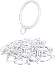 Curtain Rings with Eyelets, 48 Pack Metal Drapery Rings for Pinch Pleat Curtains