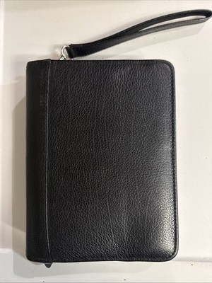 Vintage Franklin Quest Leather  Binder 6 Ring Planner Zip Around 8 x 7