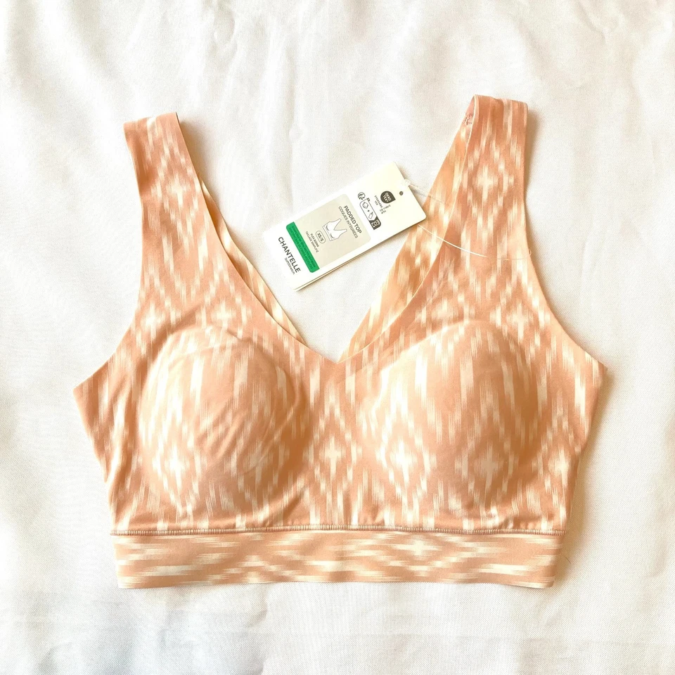 Chantelle 柔软弹力 V 领加厚文胸 XS/S Ikat 印花 11D1 全新带标签 全新 — 第 2/4 张图片