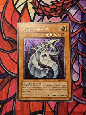 Yugioh Karte Cyber Drache CRV-De015 Ultimate Rare Holo Oldschool, vintage