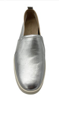 NEW HOT DEAL VIONIC Women's Cambria Slip On Sneaker, Silver Leather Authentic